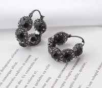 Black zirconia earrings