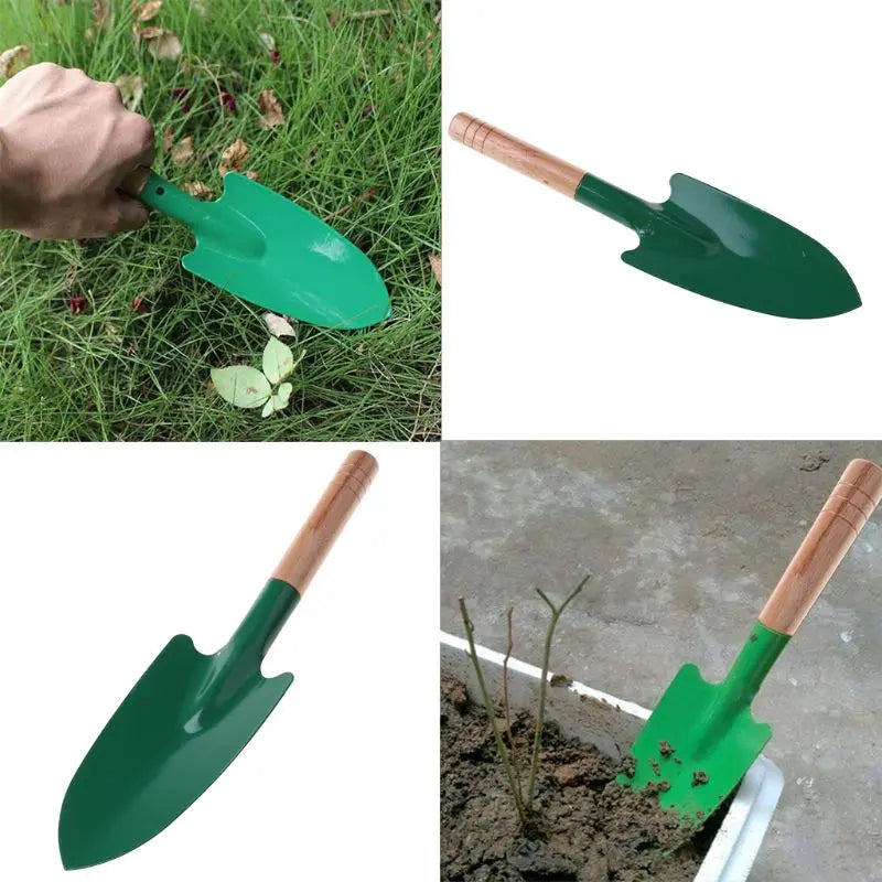 Garden Shovel with Wooden Handle | Durable Reinforced Design | Effortless for Loose Soil and Plants