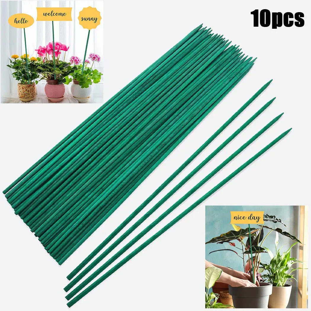 Bamboo Plant Stakes Set of 10 - 40 cm Green Garden Support
