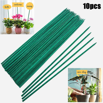Bamboo Plant Stakes Set of 10 - 40 cm Green Garden Support