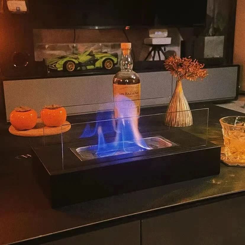 Portable Tabletop Fireplace for Bioethanol Fuel