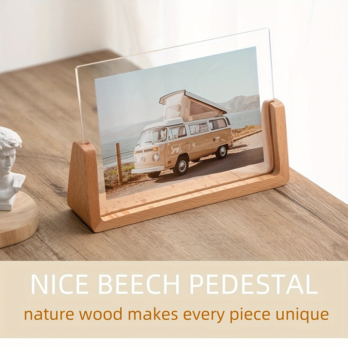 Modern Minimalist Desk Display Frame for Photos - Acrylic Wood Design