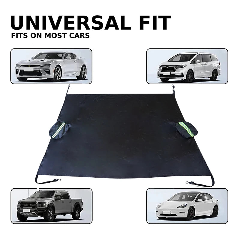 Car Windshield Cover for Year-Round Protection Against Snow, Ice, Sun & Hail – Waterproof, Scratch-Resistant with Reflective Strips & Fastening Hooks