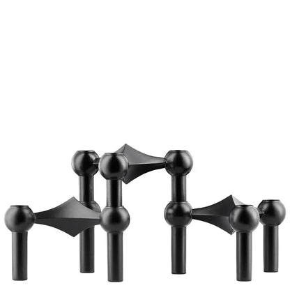 Abstract Metal Candle Holder – Unique Molecular Design Accent