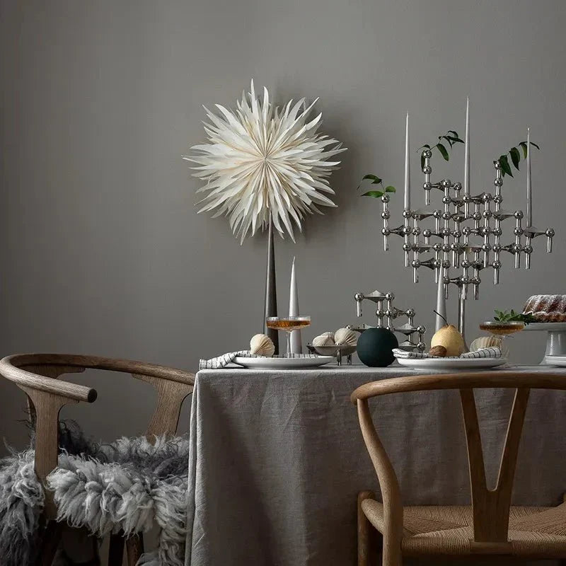 Abstract Metal Candle Holder – Unique Molecular Design Accent
