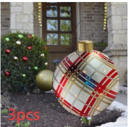 60cm Inflatable Outdoor Christmas Ball – Weatherproof PVC Decoration