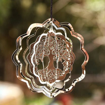 3D Life Tree Wind Chime | Stainless Steel | 10 cm | Reflective Mirror Effect