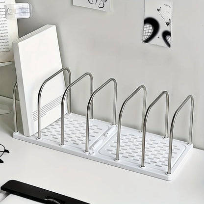 Modern Office Organizer for Desk | Vertical File and Book Holder | Minimalist Design | Plastic