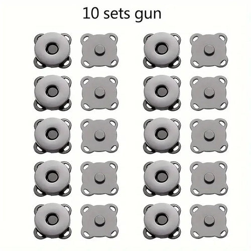 Magnetic Snap Button Set 1.4 cm | Metal Flower Design | 10 Pack for Sewing