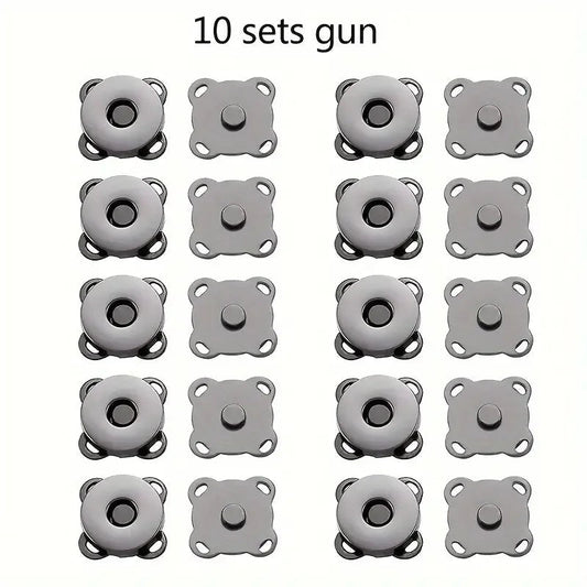 Magnetic Snap Button Set 1.4 cm | Metal Flower Design | 10 Pack for Sewing
