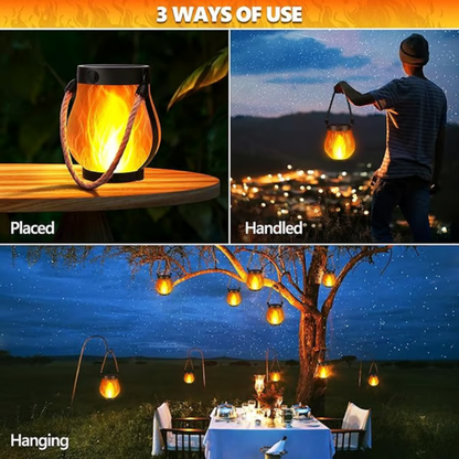 SolarGlow Lantern | Waterproof Outdoor Light with Flickering Flame Effect