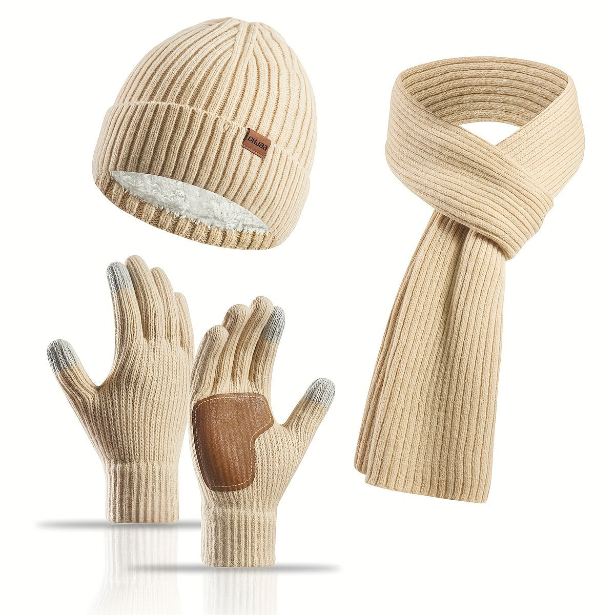 Unisex Winter Comfort Set – Knitted Beanie, Scarf, and Gloves
