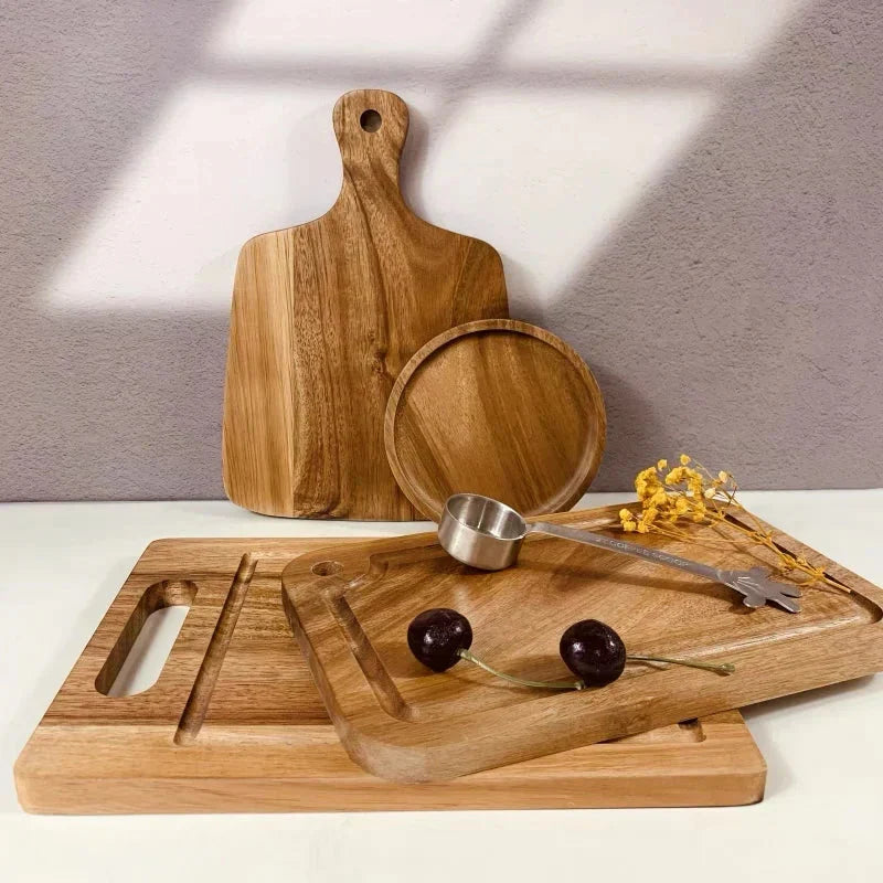Premium Acacia Wood Chopping Board with Convenient Handle
