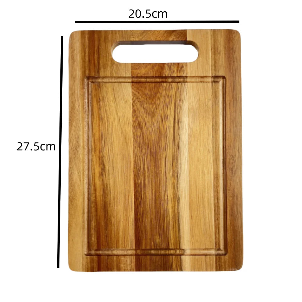 Premium Acacia Wood Chopping Board with Convenient Handle