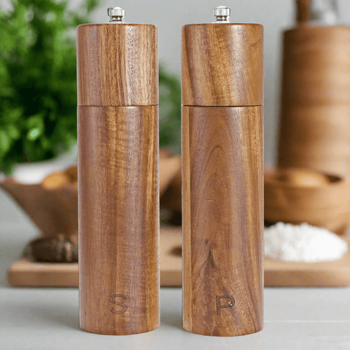 Salt and Pepper Mills Made of Acacia Wood