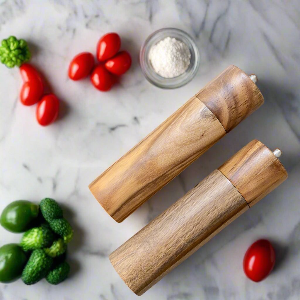 Salt and Pepper Mills Made of Acacia Wood