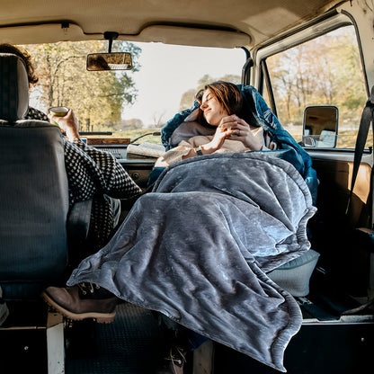12V Cozy Heated Travel Blanket - Soft Flannel Comfort for Cars & Camping