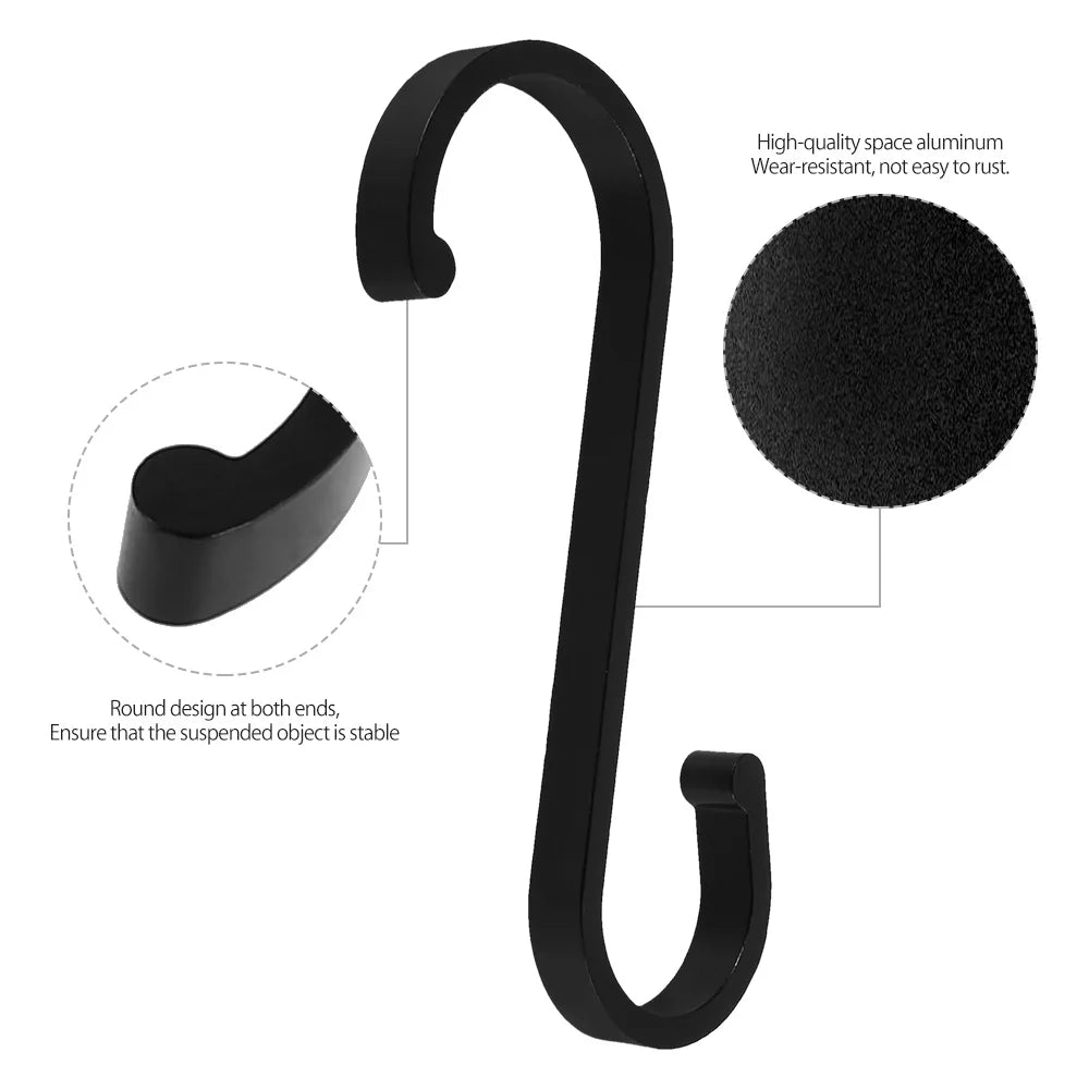 12-Piece S-Hook Set | Durable Stainless Steel 304 | S-Shaped Hooks for Pots, Plants & Cabinets