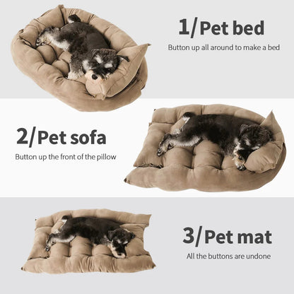3-in-1 Pet Bed for Warmth and Comfort