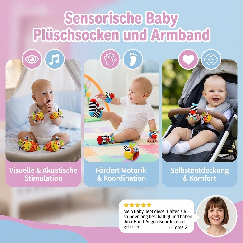 Sensory Plush Baby Socks and Bracelet
