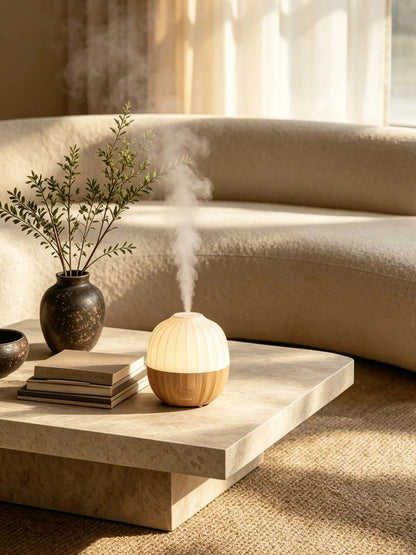 Nature-Inspired Ultrasonic Essential Oil Diffuser with LED Light