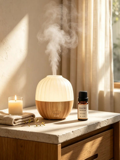 Nature-Inspired Ultrasonic Essential Oil Diffuser with LED Light