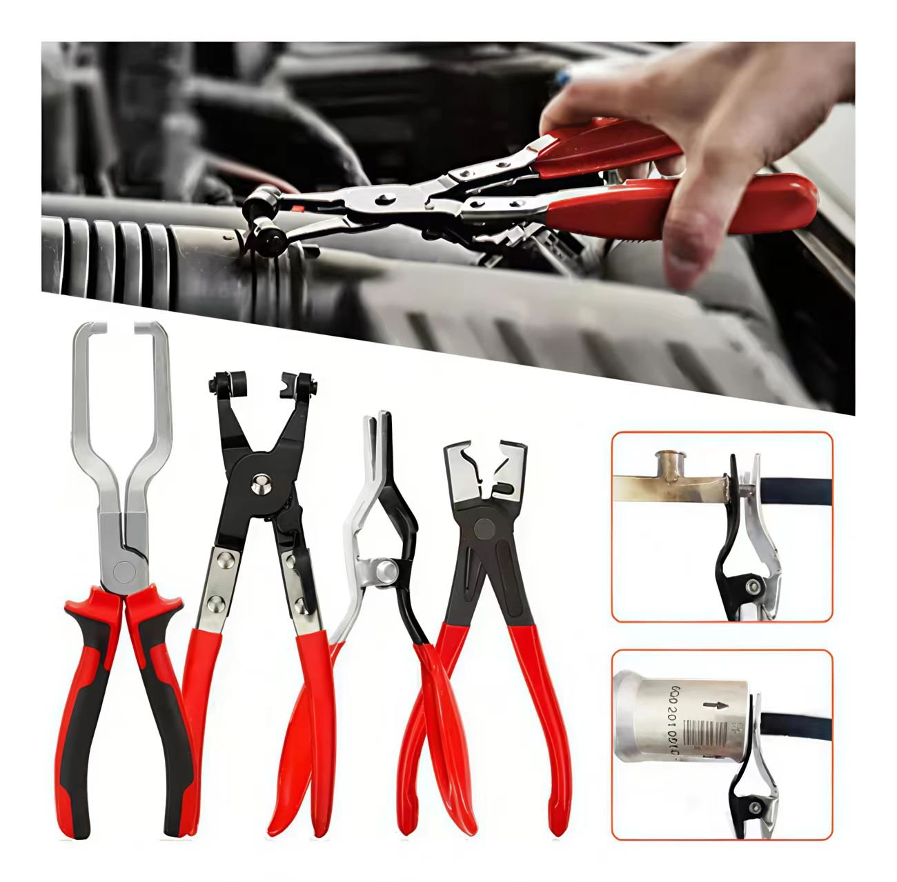 4-Piece Hose Clamp Tool Kit | Essential Automotive Repair Set