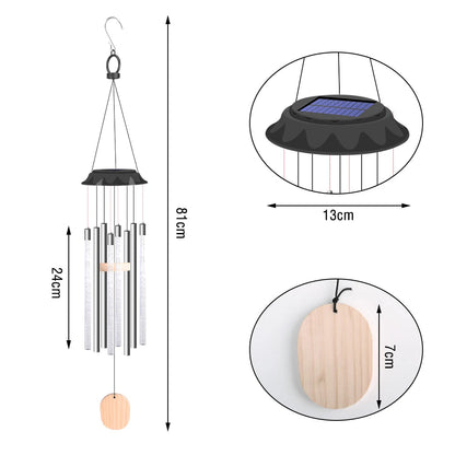 Solar-Powered LED Wind Chime – Color Changing, IP65 Waterproof Garden Decor