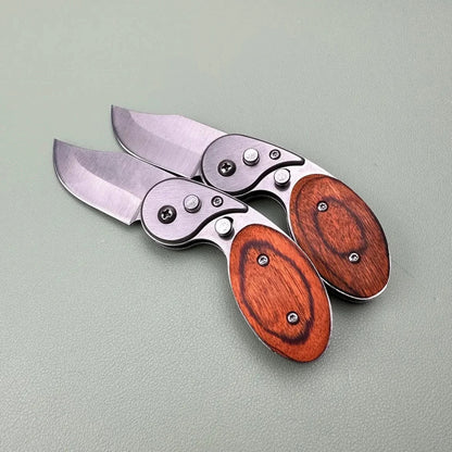 Compact Folding Knife with Wooden Handle | EDC Tool for Outdoor and Daily Use