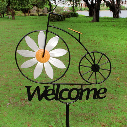 Garden Daisy Wind Spinner | Metal Structure | Weather Resistant | Lawn & Garden Decoration