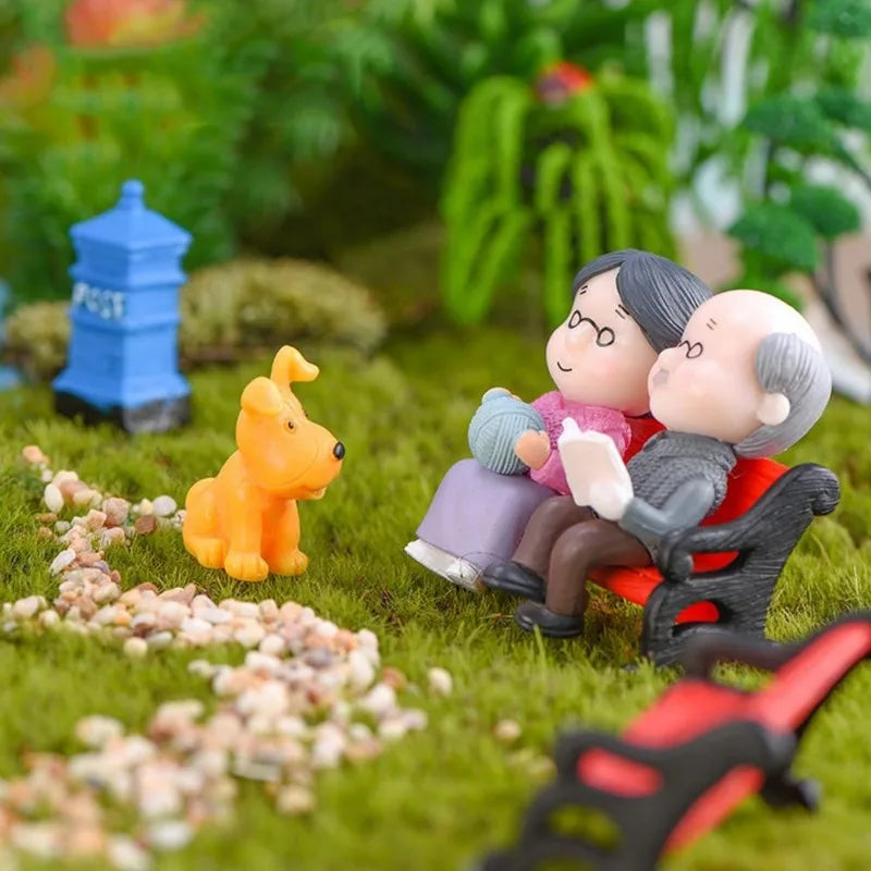Miniature Garden and Home Accessories Set - Grandma and Grandpa Duo