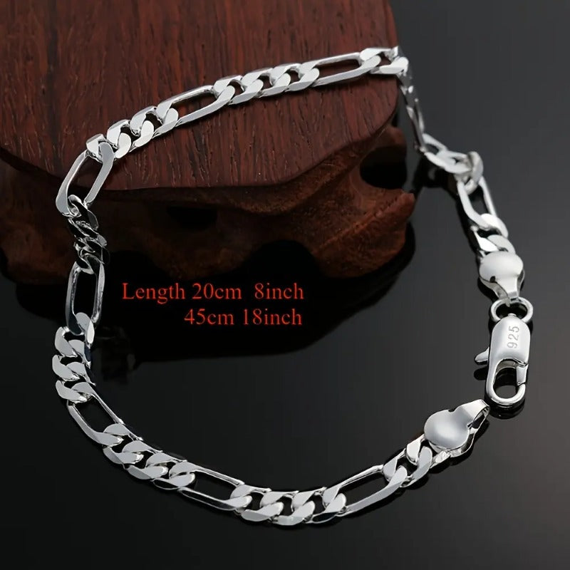 Elegant Silver-Plated Cuban Link Chain Necklace