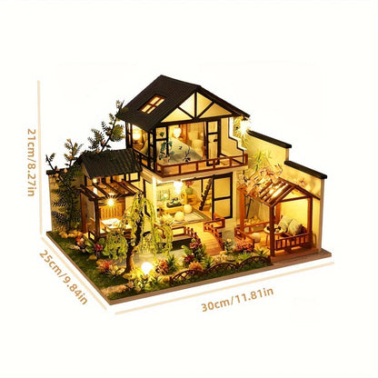 DIY Miniature Wooden House Model Kit – 3D Self-Build Craft Set for Teens and Adults – Perfect Gift Idea