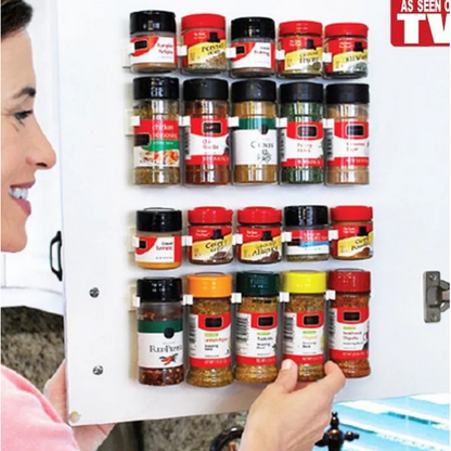 4-Pack Adhesive Spice Jar Holders for Cabinet Organization