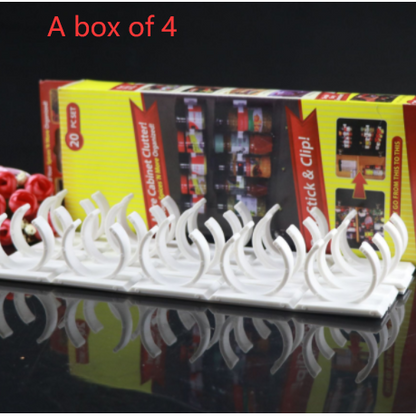 4-Pack Adhesive Spice Jar Holders for Cabinet Organization
