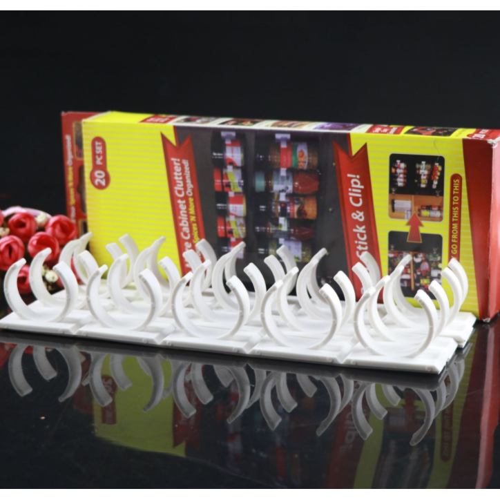 4-Pack Adhesive Spice Jar Holders for Cabinet Organization