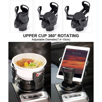 Versatile Vehicle Drink Holder Extender with Rotating Functionality