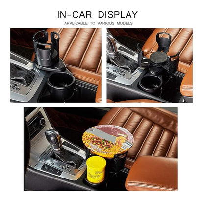 Versatile Vehicle Drink Holder Extender with Rotating Functionality