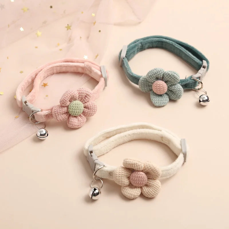 Floral Adjustable Cat Collar for Stylish Comfort