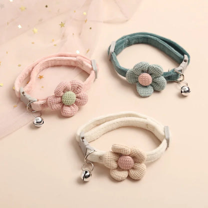 Floral Adjustable Cat Collar for Stylish Comfort