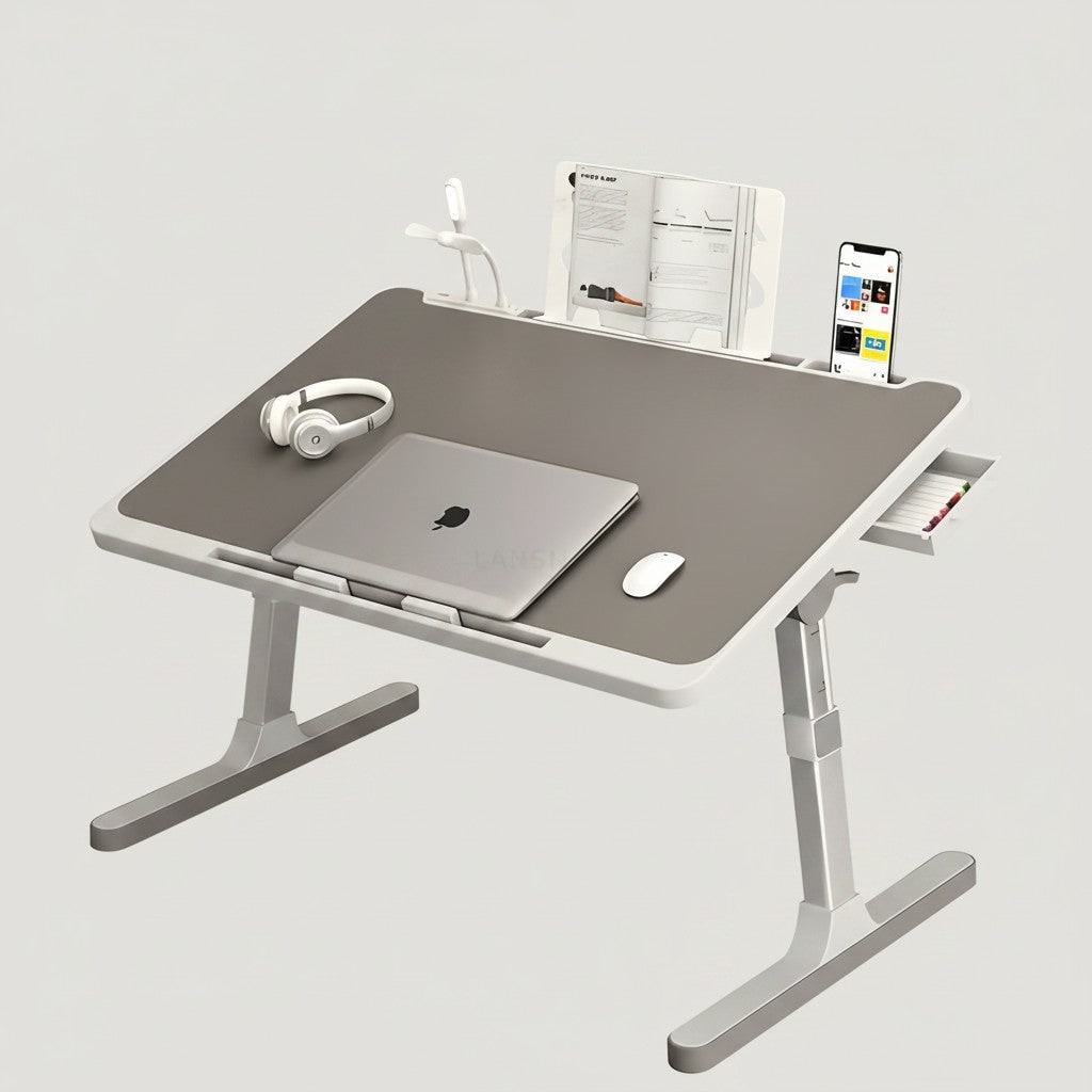 Versatile Bedside Laptop Stand with Storage and Adjustable Height
