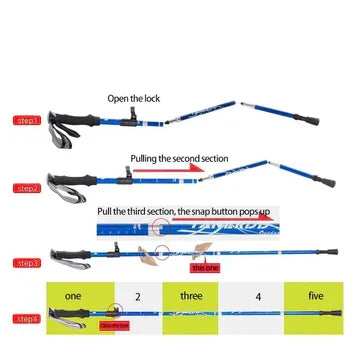 Telescopic Walking Sticks with Adjustable Folding Design