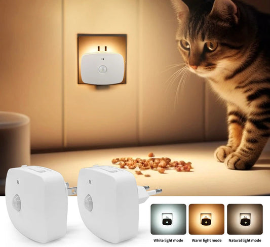 Smart Sensor Night Light | Motion and Light Detection | 3 Color Options | EU Plug | Energy Efficient & Automatic