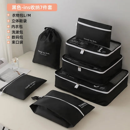 Luggage Organizer Set - 7-Piece Travel Packing Cubes - Waterproof Bags for Suitcases