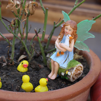 Fairy Garden Figurine Collection | Resin Flower Pot Ornament | Charming Mini Decorations