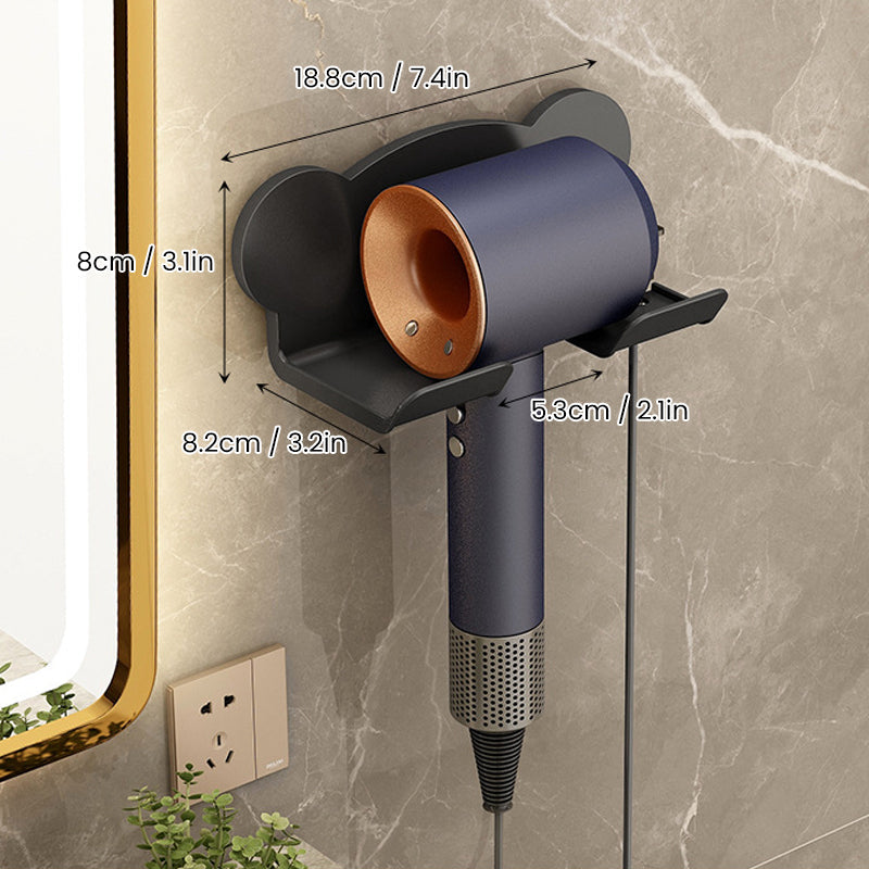 Wall-Mounted Holder for Hair Dryer in Bathroom