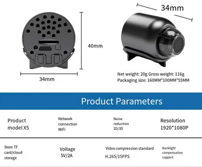 1080P HD Mini Wireless Camera with 5G Connectivity