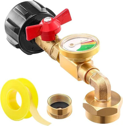 Gas Flow Monitor with Pressure Gauge | Reliable Gas Supply for Grilling & Camping