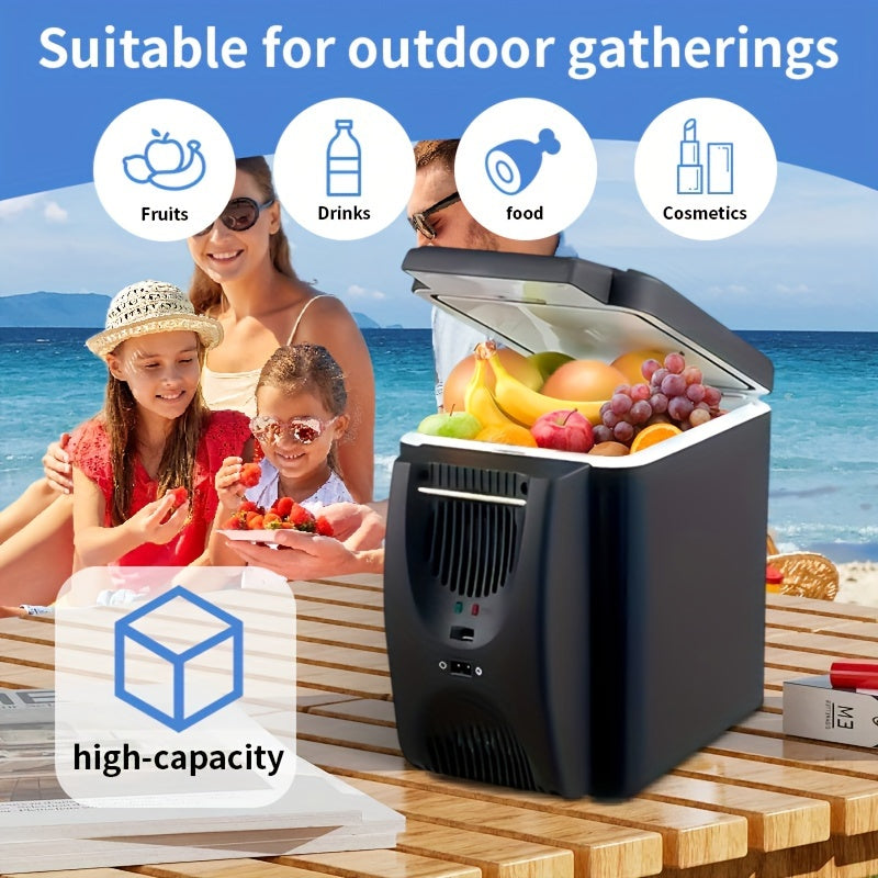 6L Mini Portable Fridge for Cars – DC 12V Electric Cooler for Drinks, Seafood, and Fruits