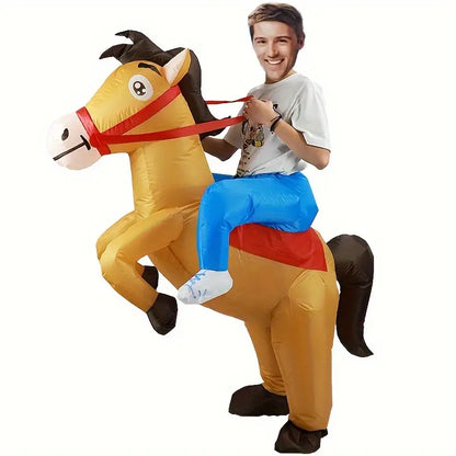 Inflatable Horse Costume for Adults in Jazz Cowboy Style – Animal Theme, Ideal for Carnival and Parties
